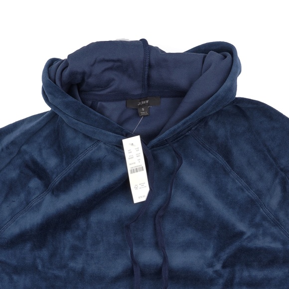 New JCREW Size S Relaxed Velour Hoodie in Navy - Picture 3 of 4